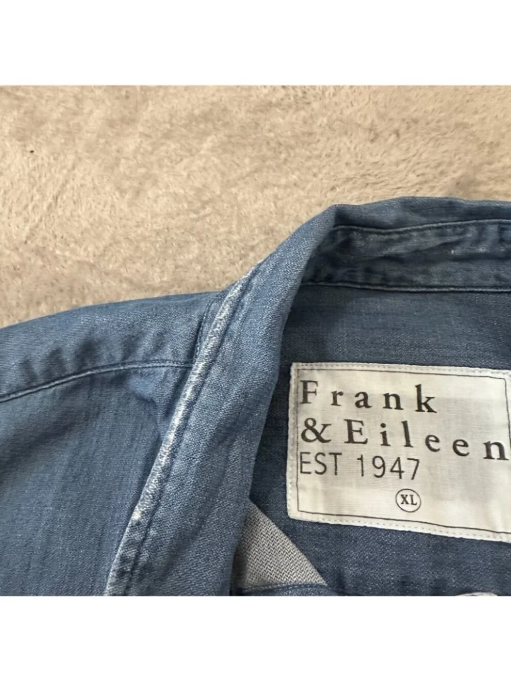 Frank & Eileen Mary Shirt Dress XL Distressed Button Down Vintage Stonewash - Picture 5 of 8